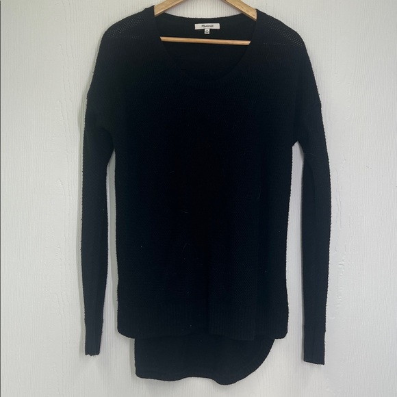 Madewell - Black Knit Scoop Neck Long Sleeve Pullover Sweater Size Medium - Picture 7 of 9